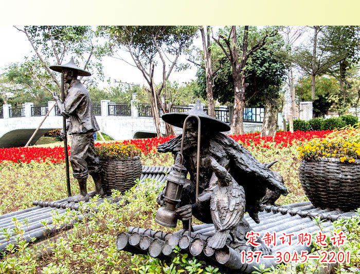 威海把渔民的生活经历融入雕塑——公园人物渔夫铜雕塑
