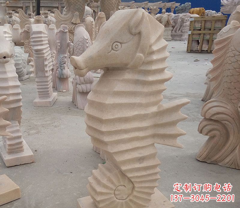 威海海马石雕塑——精美的艺术美学