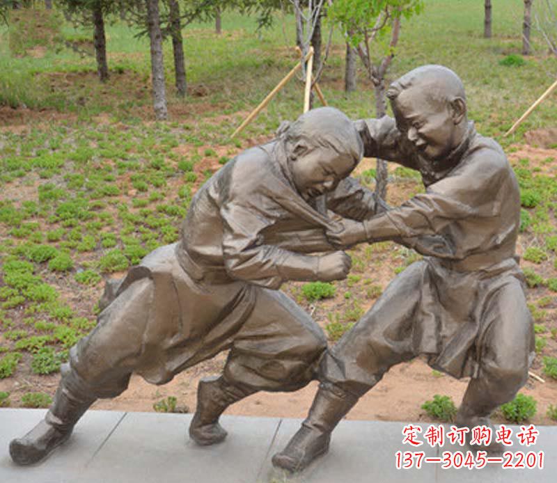 威海精致雕塑小男孩铜雕