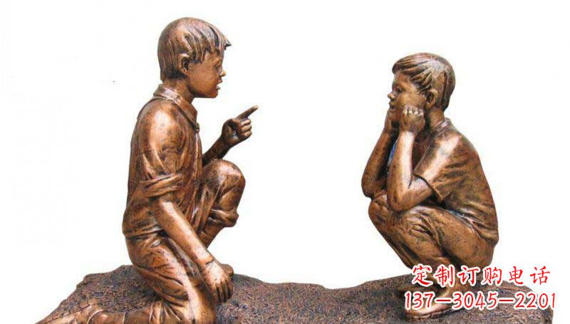 威海专业定制小品铜雕-尊贵的雕塑男孩