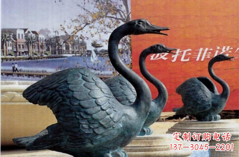 威海公园天鹅铜雕