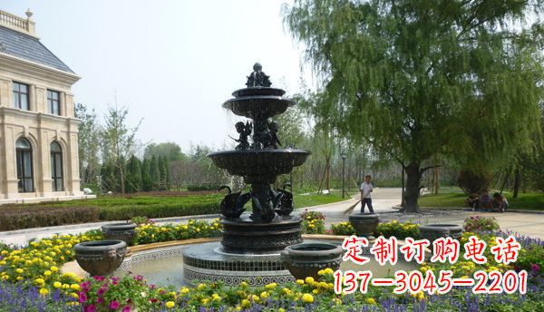 威海公园天鹅喷泉铜雕