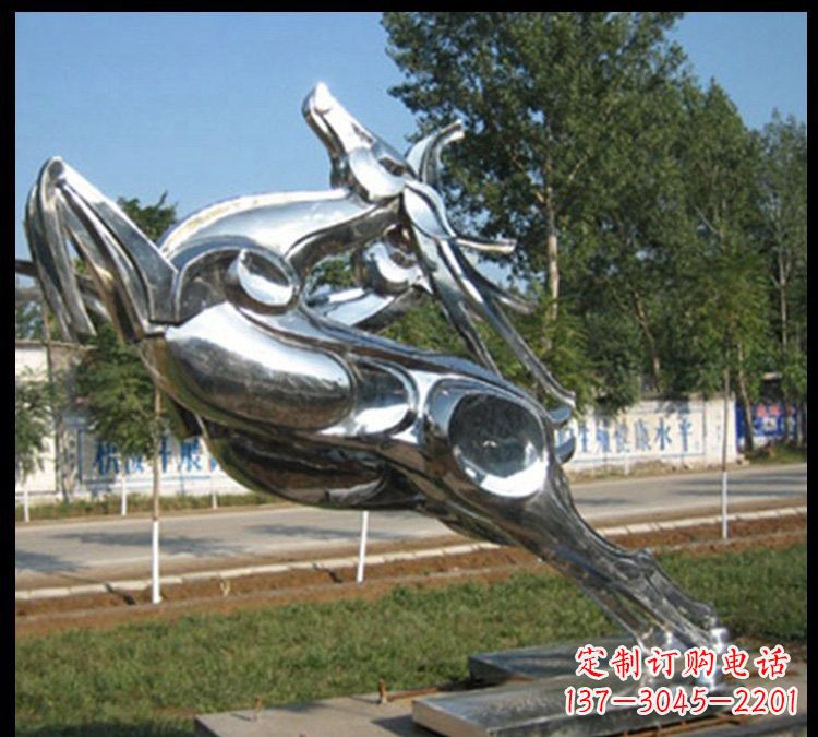 威海梅花鹿不锈钢雕塑新美的精美装饰