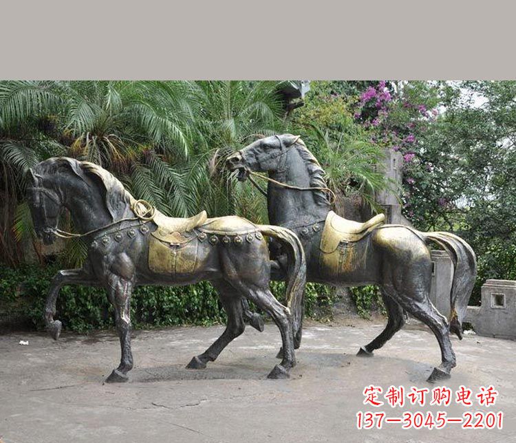 威海3米大型精美纯铜马鞍雕塑