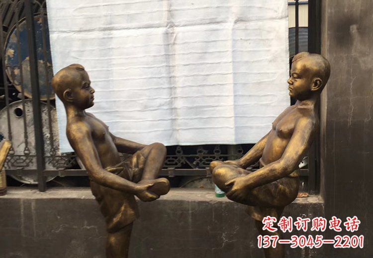 威海公园铜雕童年精美儿童雕塑