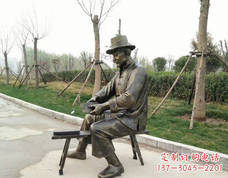 威海铜雕老人雕塑
