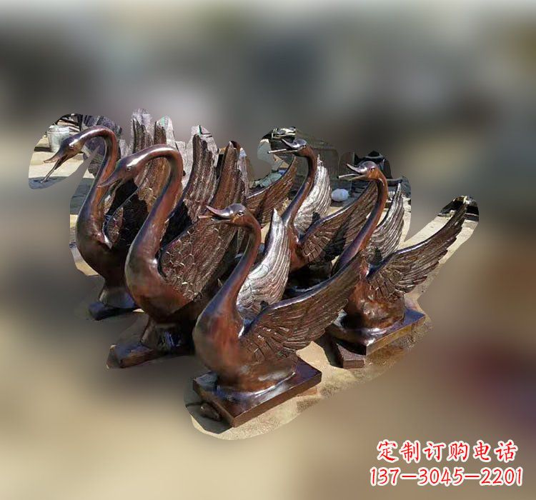 威海优雅美丽的铜雕天鹅塑料
