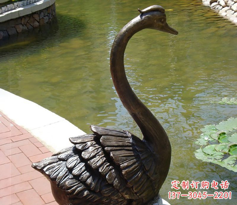 威海公园装饰铜天鹅喷泉雕塑
