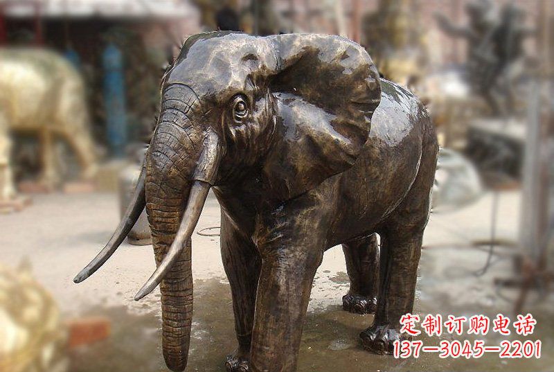 威海优雅而典雅的铜质大象雕塑