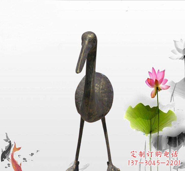 威海高品质铜制仙鹤雕塑