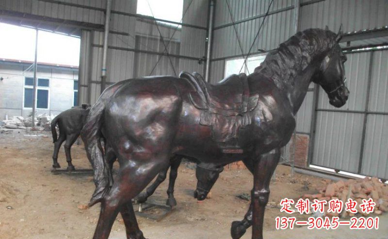 威海公园铜马动物铜雕