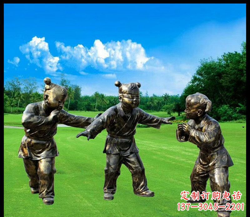 威海精致的儿童铜雕造型，增添公园乐趣