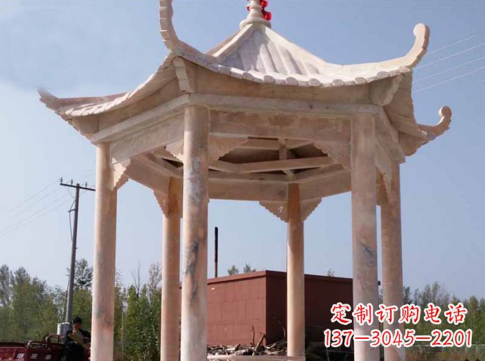 威海红六角凉亭雕塑
