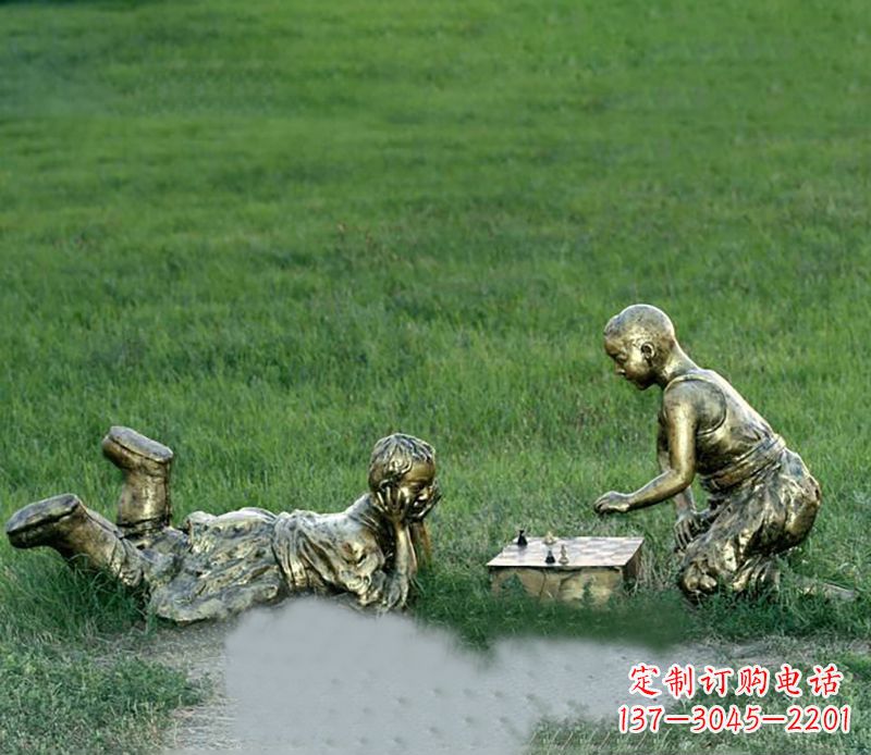威海优雅精致的儿童铜雕