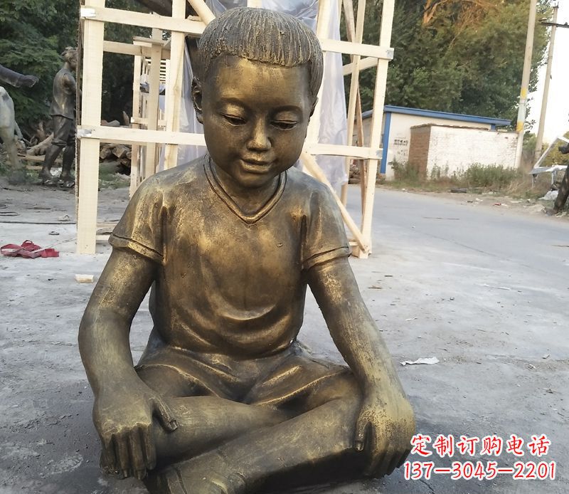 威海孩子们的梦想-铜质儿童雕塑