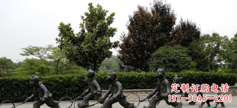 威海精美推铁圈小品铜雕,让小孩更加可爱