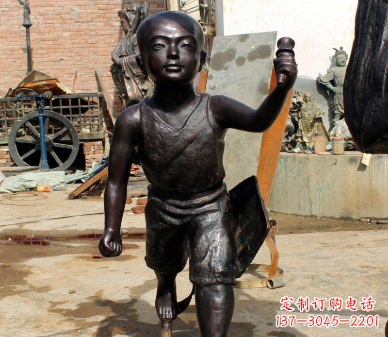 威海打造完美的小孩铜雕,让童趣活跃