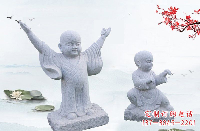 威海中领雕塑精美的和尚石雕