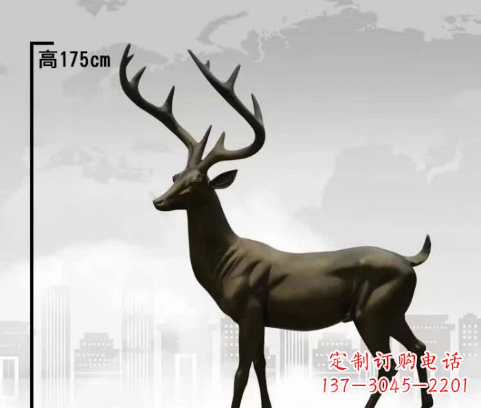威海精美的铜制公园小鹿雕塑