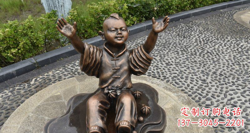 威海精致雕塑,匠心创造——小男孩铜雕