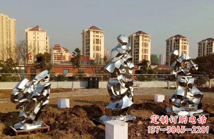 威海定制公园小区不锈钢太湖石雕塑