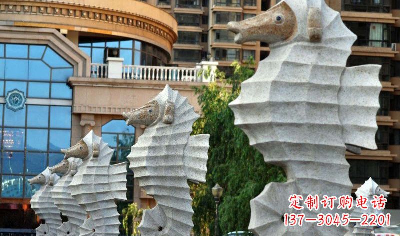 威海艺术级小区喷水马雕塑