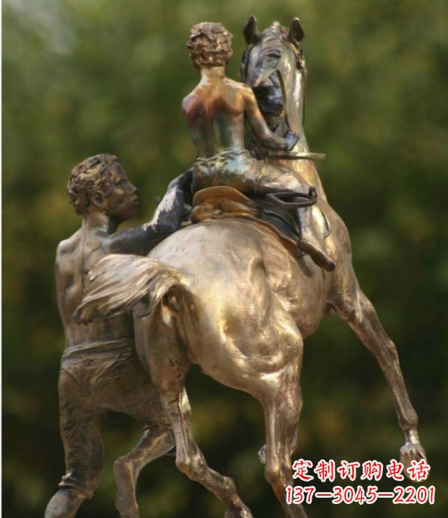 威海浪漫无限,精致骑马铜雕