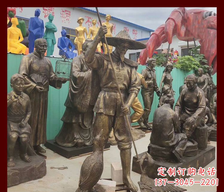威海新中式鸬鹚铜雕塑