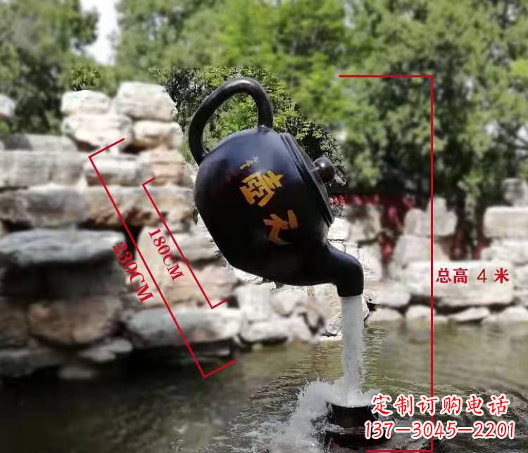 威海玻璃钢仿真茶壶雕塑