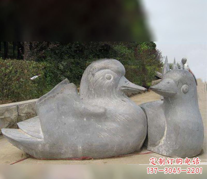 威海中领雕塑传统鸳鸯石雕