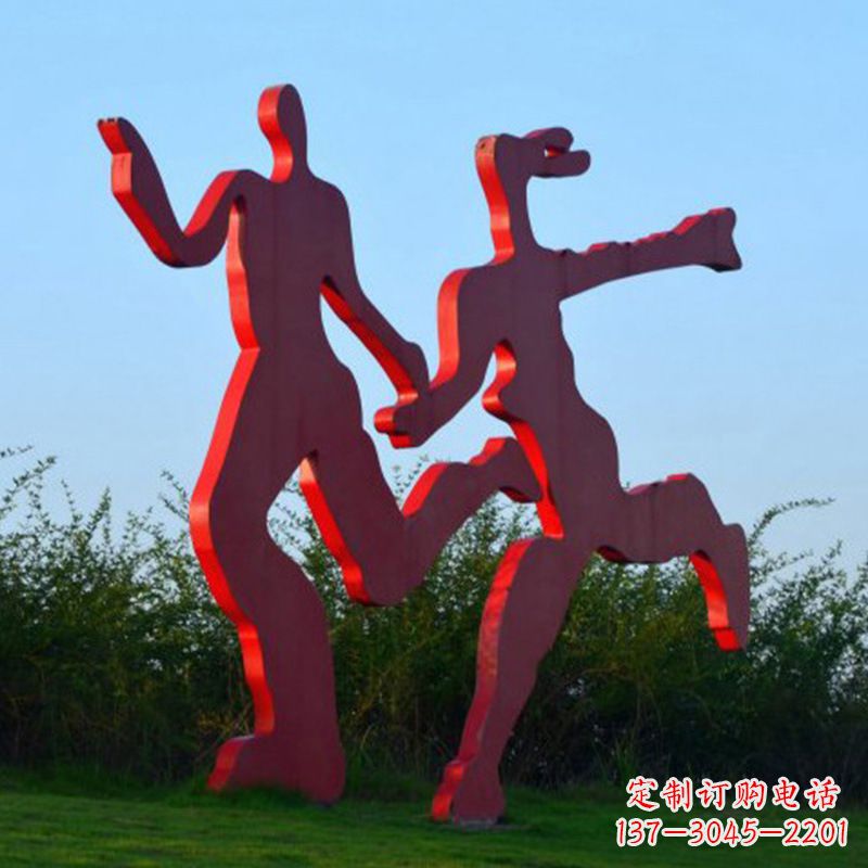 威海情侣心剪影雕塑