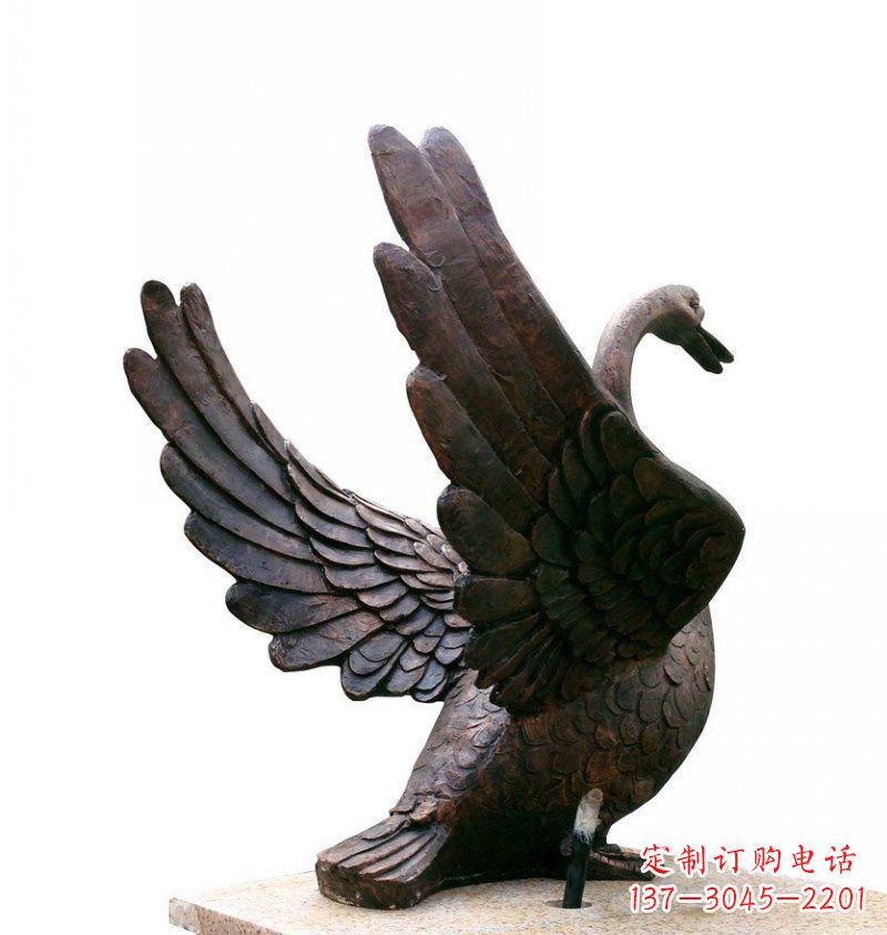 威海欣赏翱翔的天鹅铜雕
