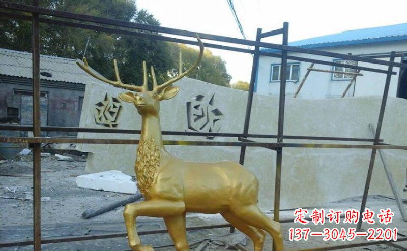 威海室内外羚羊铜雕艺术品