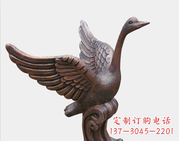 威海中领雕塑铸造完美的天鹅铜雕