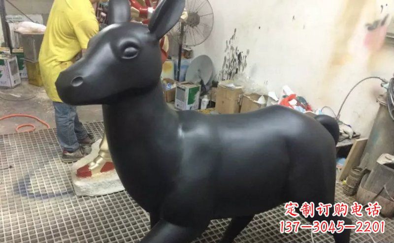 威海公园铸铜小鹿动物铜雕