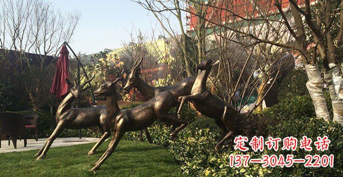 威海中领雕塑精美铜鹿动物雕塑