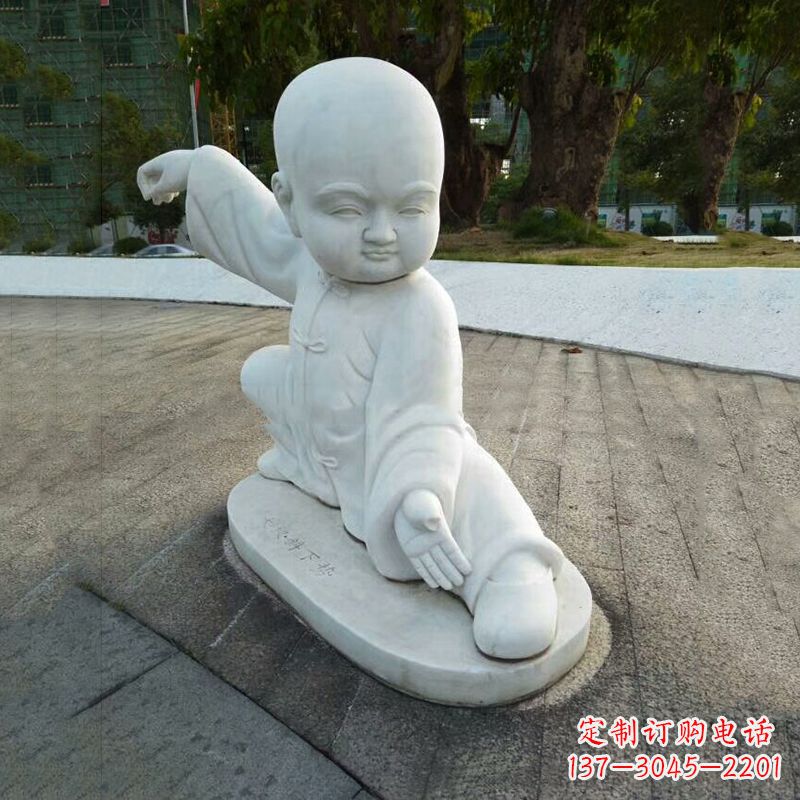 威海瑞士艺术家精美制作的和尚汉白玉石雕塑