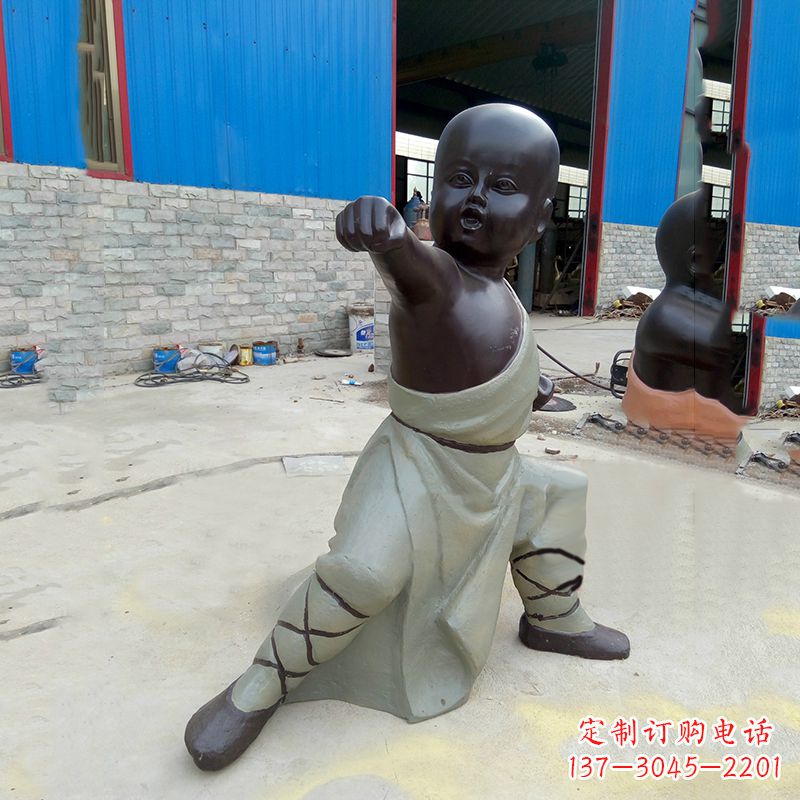 威海精致和尚铜雕塑