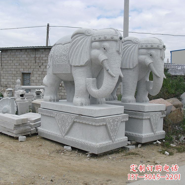 威海古典大象石雕--融入古典文化的精美艺术品