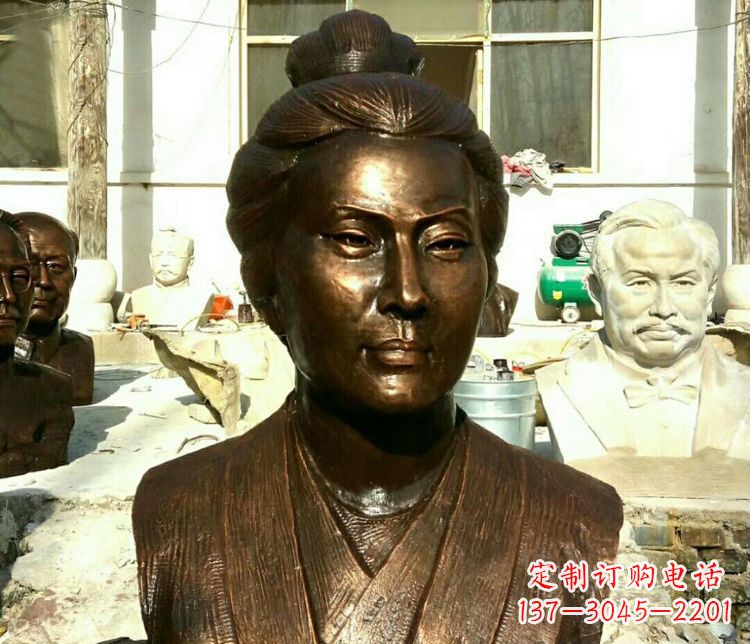 威海传承经典,精美雕塑李清照胸像铜雕