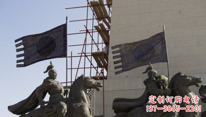威海古代将军景区铜雕