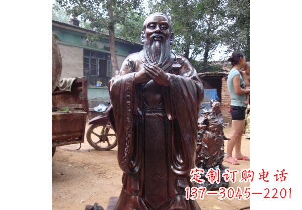 威海人物雕塑精美玻璃钢仿铜雕塑——孔子系列