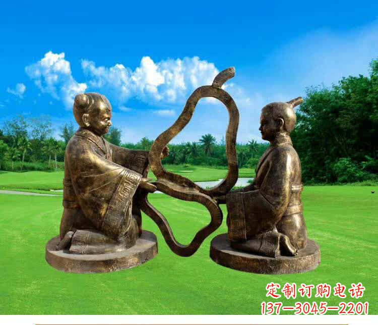 威海精美古代孔融让梨人物铜雕