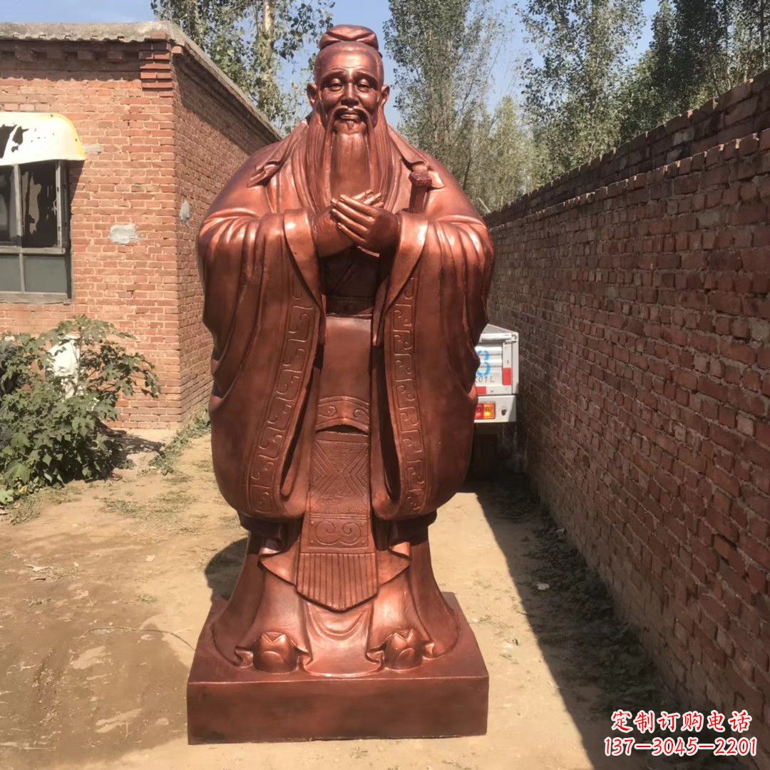 威海中领雕塑精致孔子铜雕,传承文明智慧