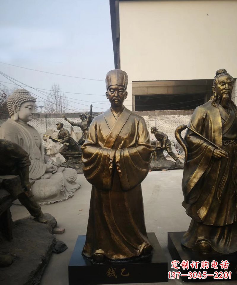 威海古代名人精美铜雕