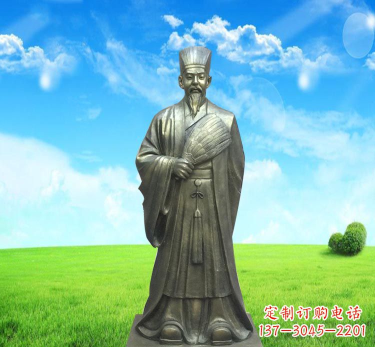 威海古代名人诸葛亮铜雕