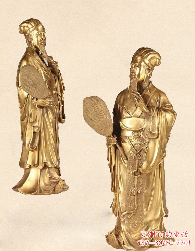 威海古代名人诸葛亮铜雕2221