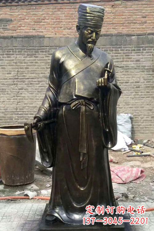 威海中国古典名医李时珍铜雕塑
