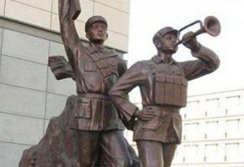 威海革命精神熠熠冲锋号铜雕