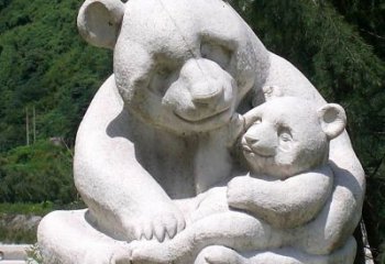 威海公园装饰熊猫石雕